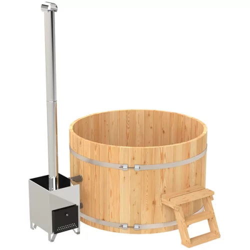 Ciubar din lemn molid soba exterioara inox 35kw diametrul 2.4 m