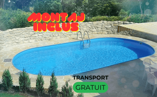 Piscina prefabricata otel ovala, D 15,00×5,00×1,50m, 112m3 volum