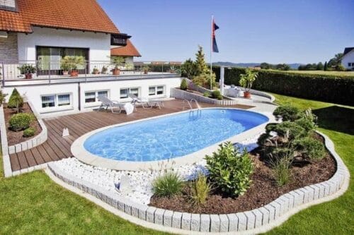 Piscina prefabricata de otel, ovala, D 12,00×6,00×1,50m, 80m3 volum