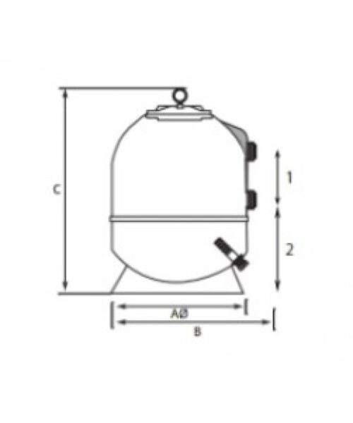Filtru cu nisip din poliester pentru piscină model Alaska, QP, Ø600, 15 m³/h 5 alaska 1