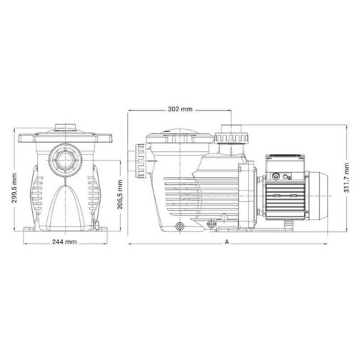 pompa recirculare piscina k flo 150 cp 230v ie2 1 1